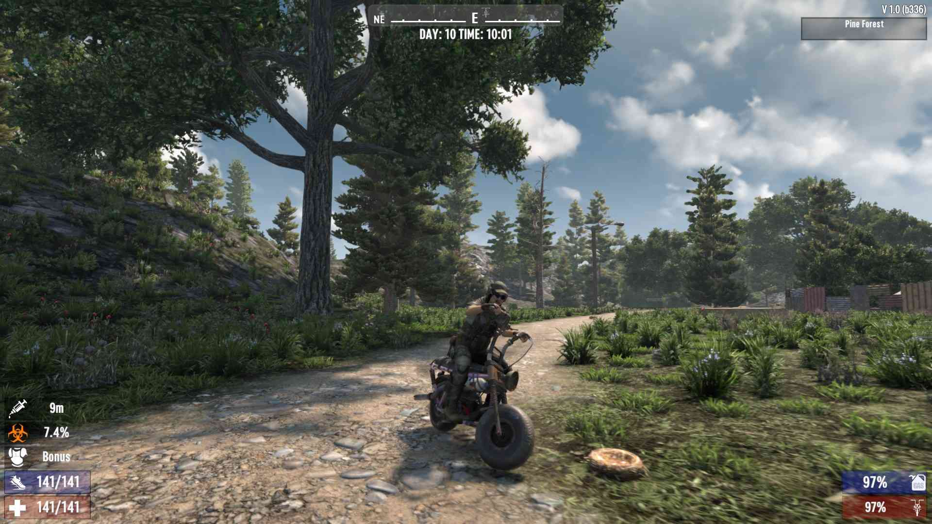 Ride confidently with a repaired bike in 7D2D 1.0