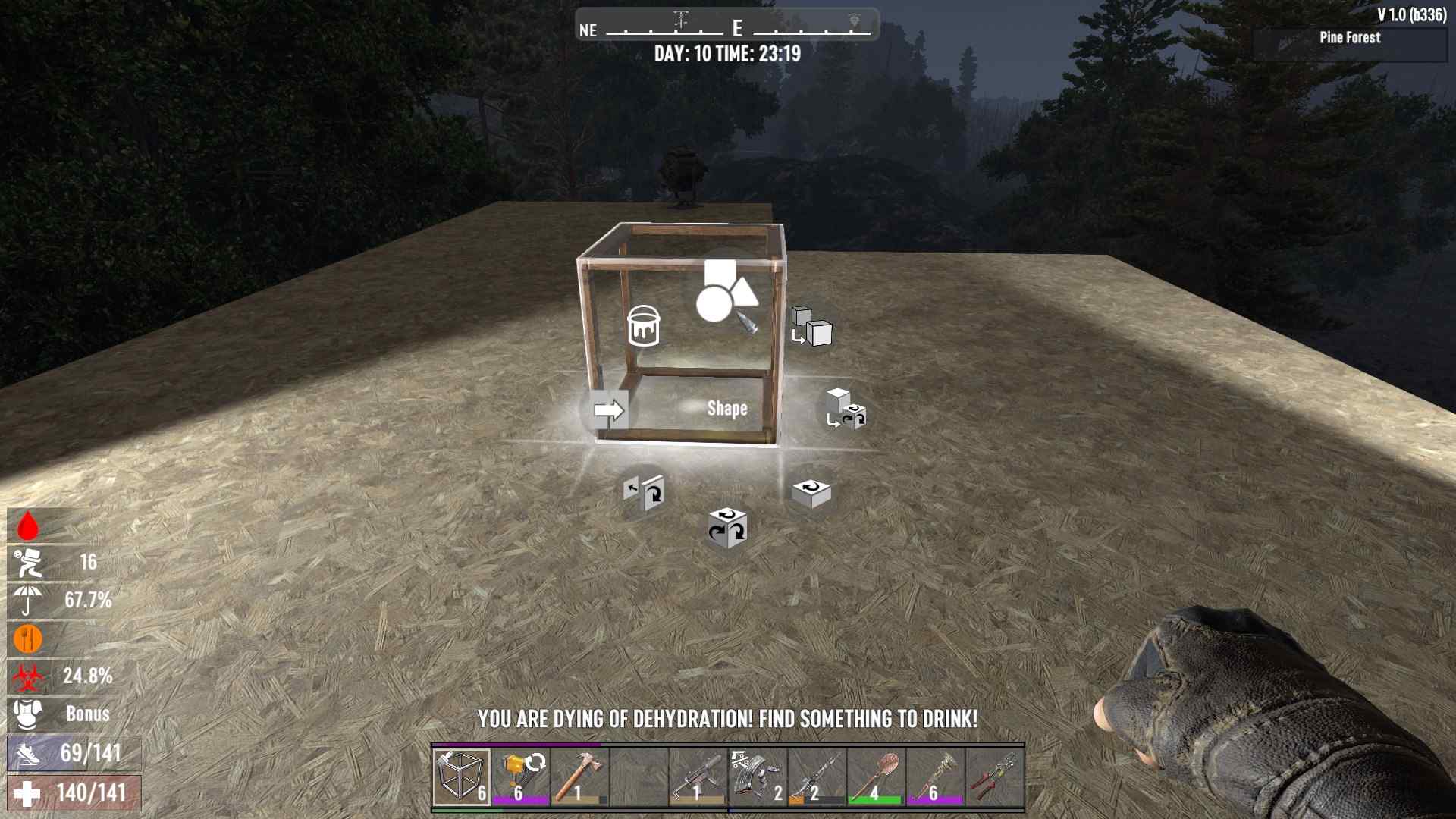 Upgrade your wood frame in 7D2D 1.0 with a Stone Axe