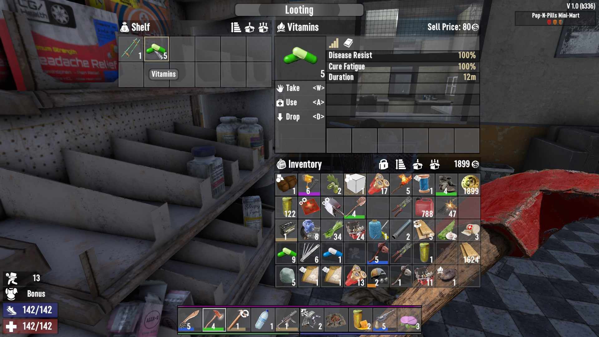 Take vitamins to avoid new infections in 7D2D 1.0
