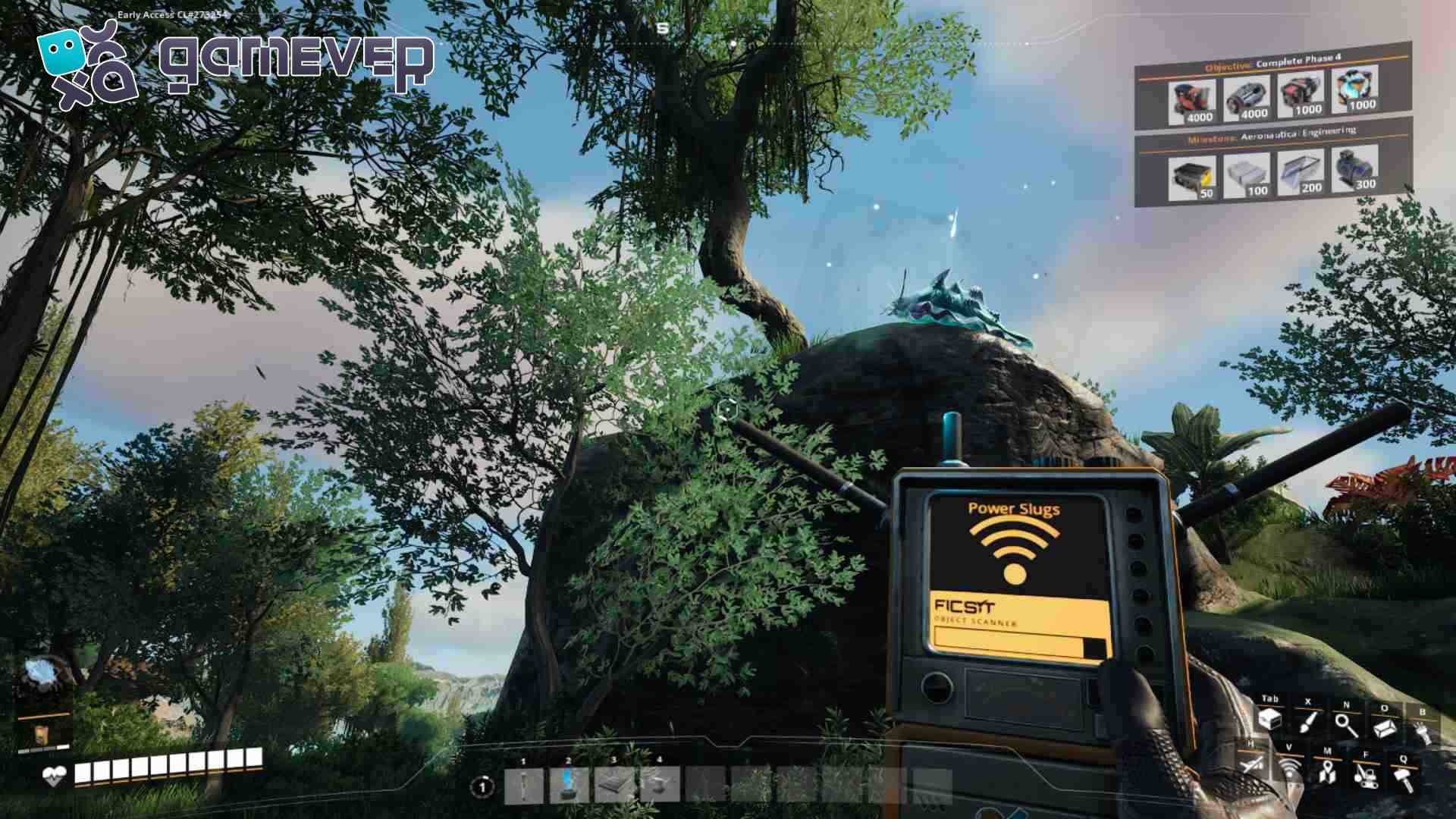 Usa el escáner de objetos para encontrar más Electrobabosas en Satisfactory