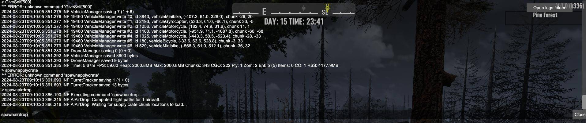 Lass eine Versorgungskiste mit „spawnairdrop“ in 7D2D 1.0 fallen