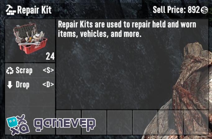 Usa un Kit de Reparación para armas en 7D2D 1.0.