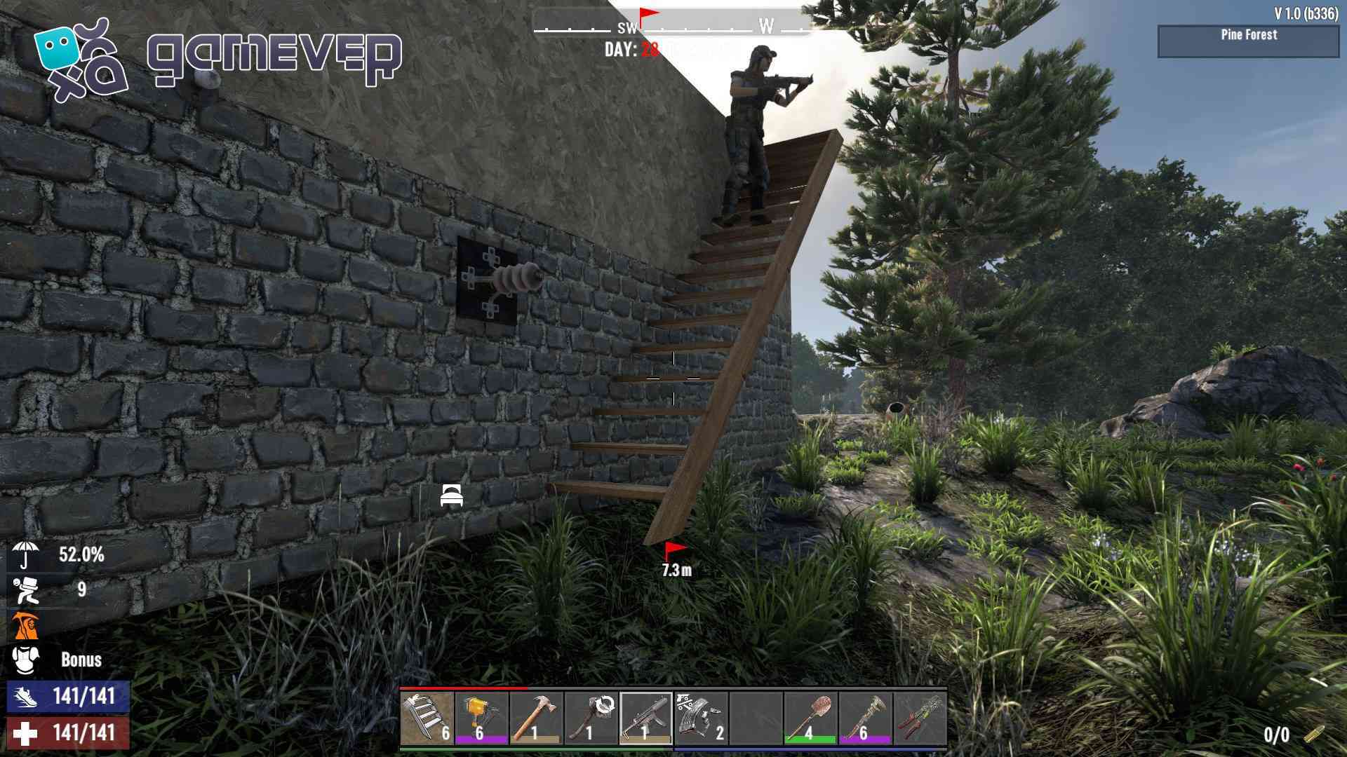 Explora diferentes estilos de escaleras en el menú de formas en 7D2D 1.0
