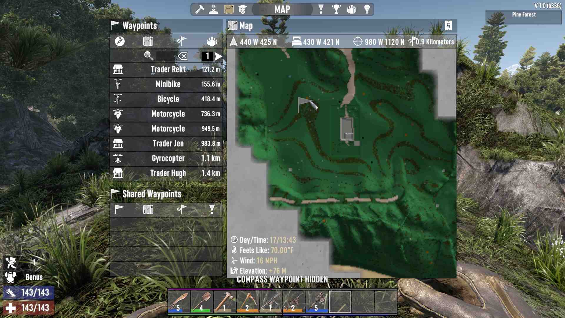 Bereinige dein HUD, indem du Quick Waypoint in 7D2D 1.0 entfernst oder versteckst