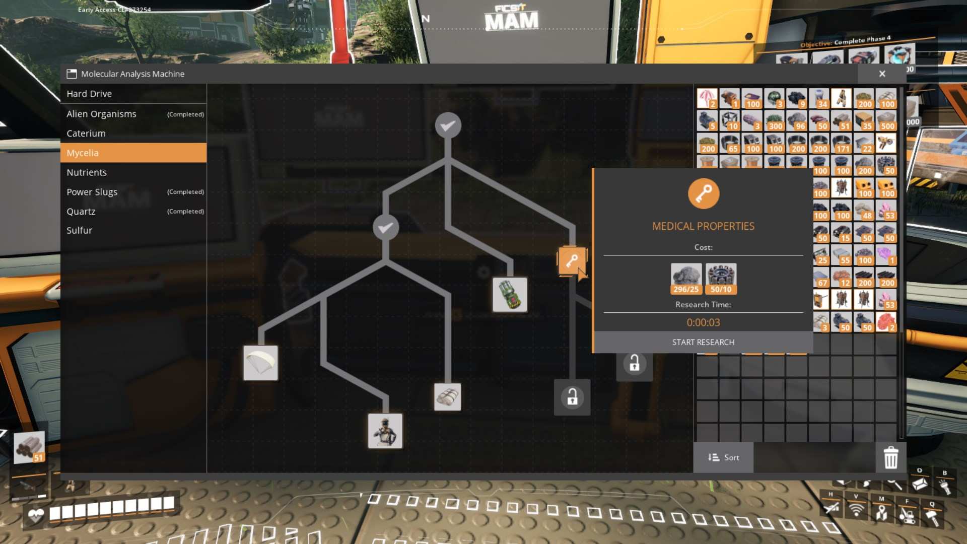 Schalte die Myzelium-Forschung in der MAM in Satisfactory frei