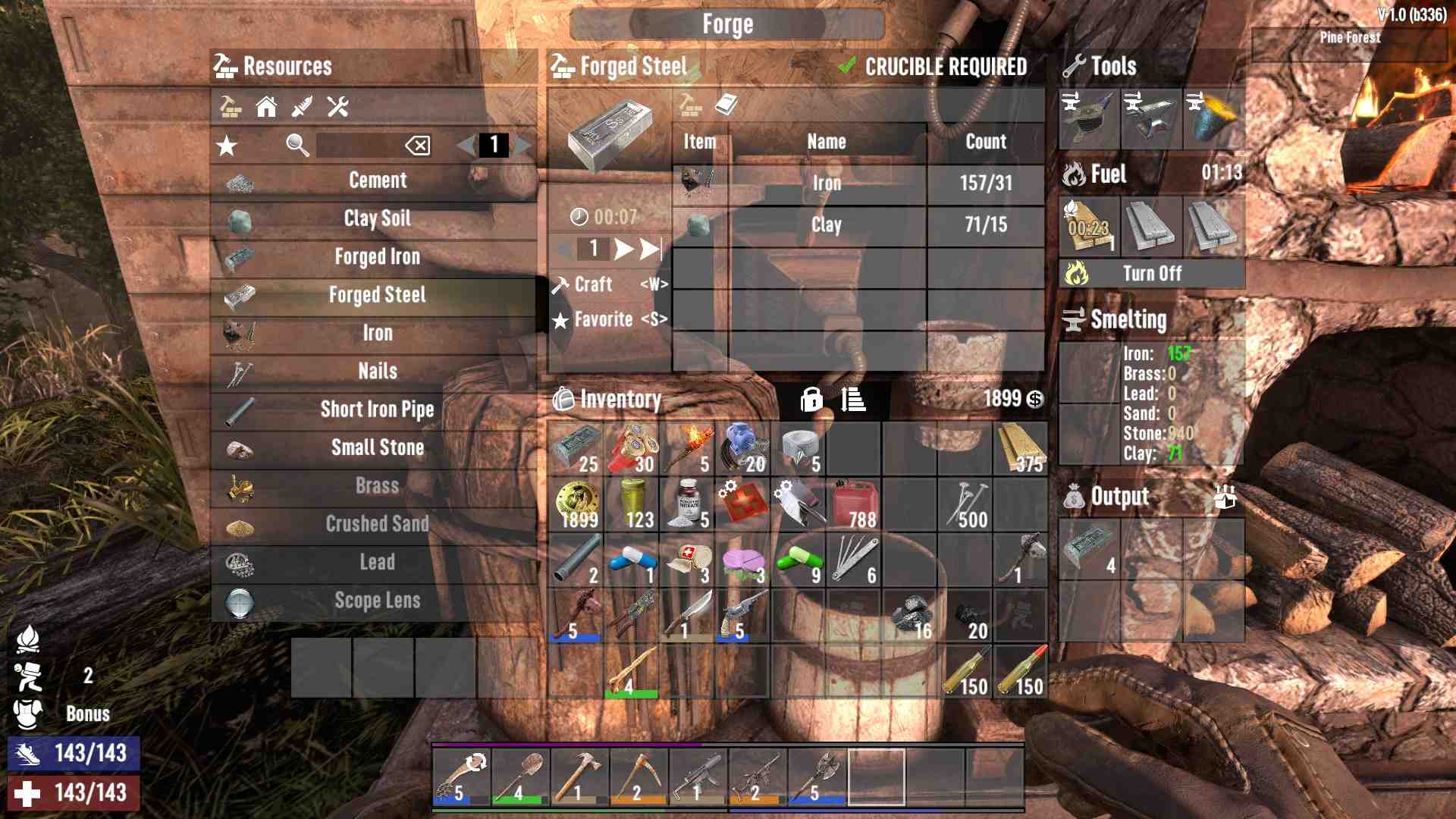 Upgrade your Forge with Bellows for better efficiency in 7D2D 1.0