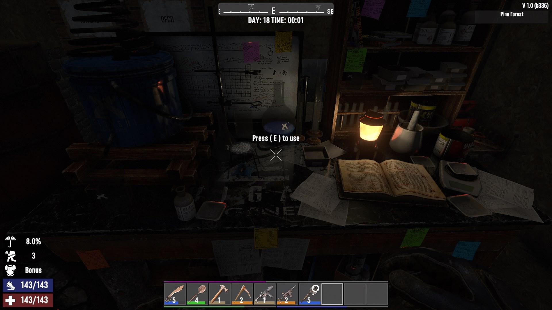 Craft chemicals and ammo at the Chemistry Station in 7D2D 1.0