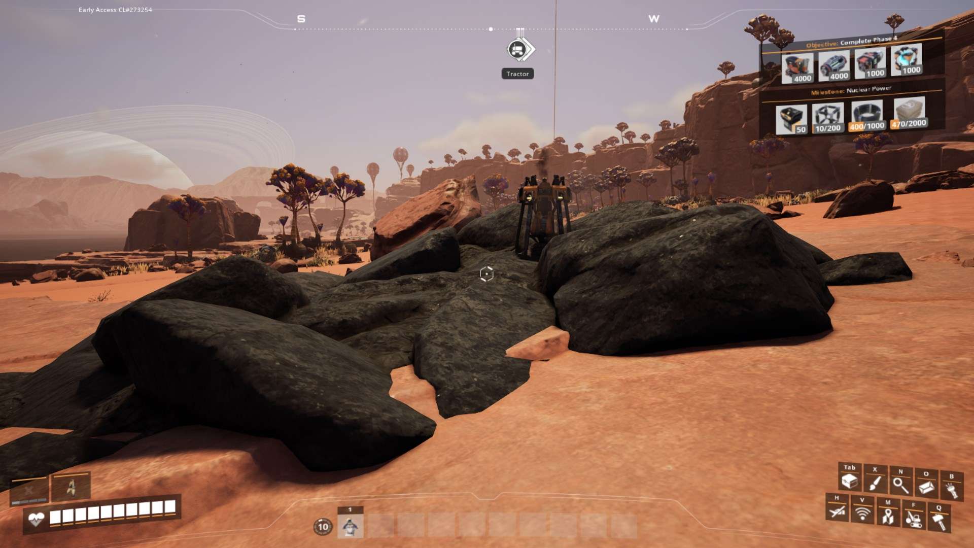 Richte einen Tragbaren Miner oder Miner MK1 für die Kohlenextraktion in Satisfactory ein