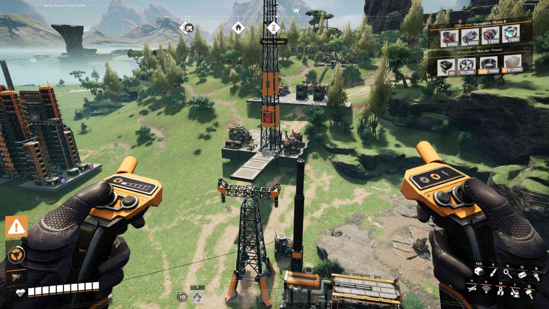 Beobachte die Batterie, um die Distanz zu berechnen, während du das Hover Pack nutzt