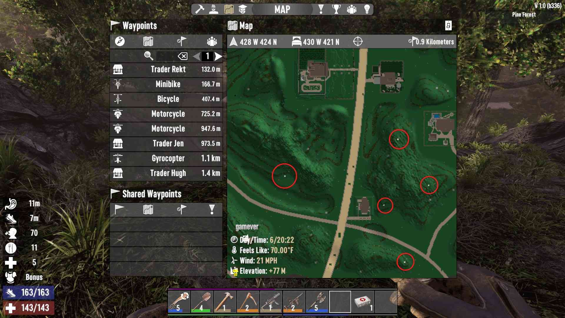 Spot the white pixels on your map to find Nitrate Nodes in 7D2D 1.0