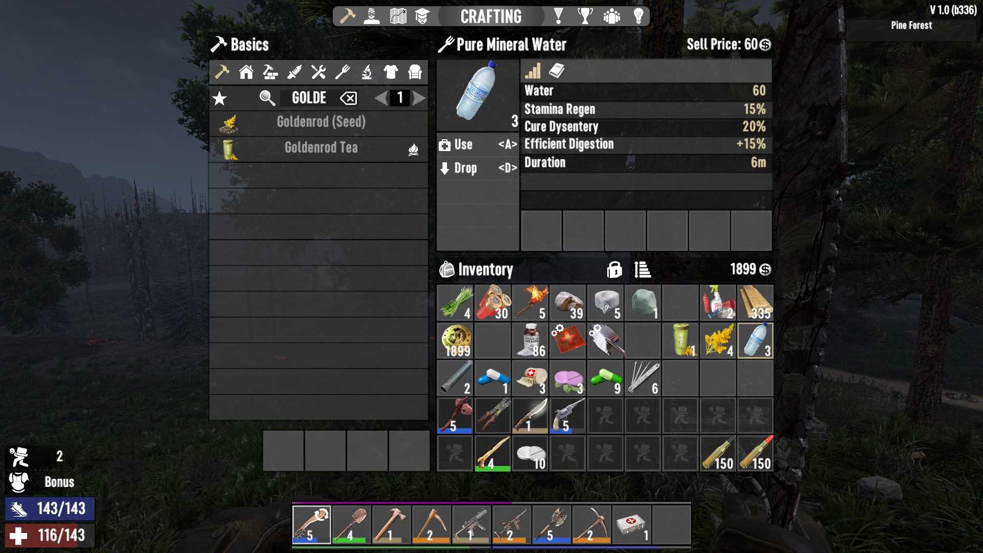 Prepare Pure Mineral Water in 7D2D 1.0 to beat dysentery
