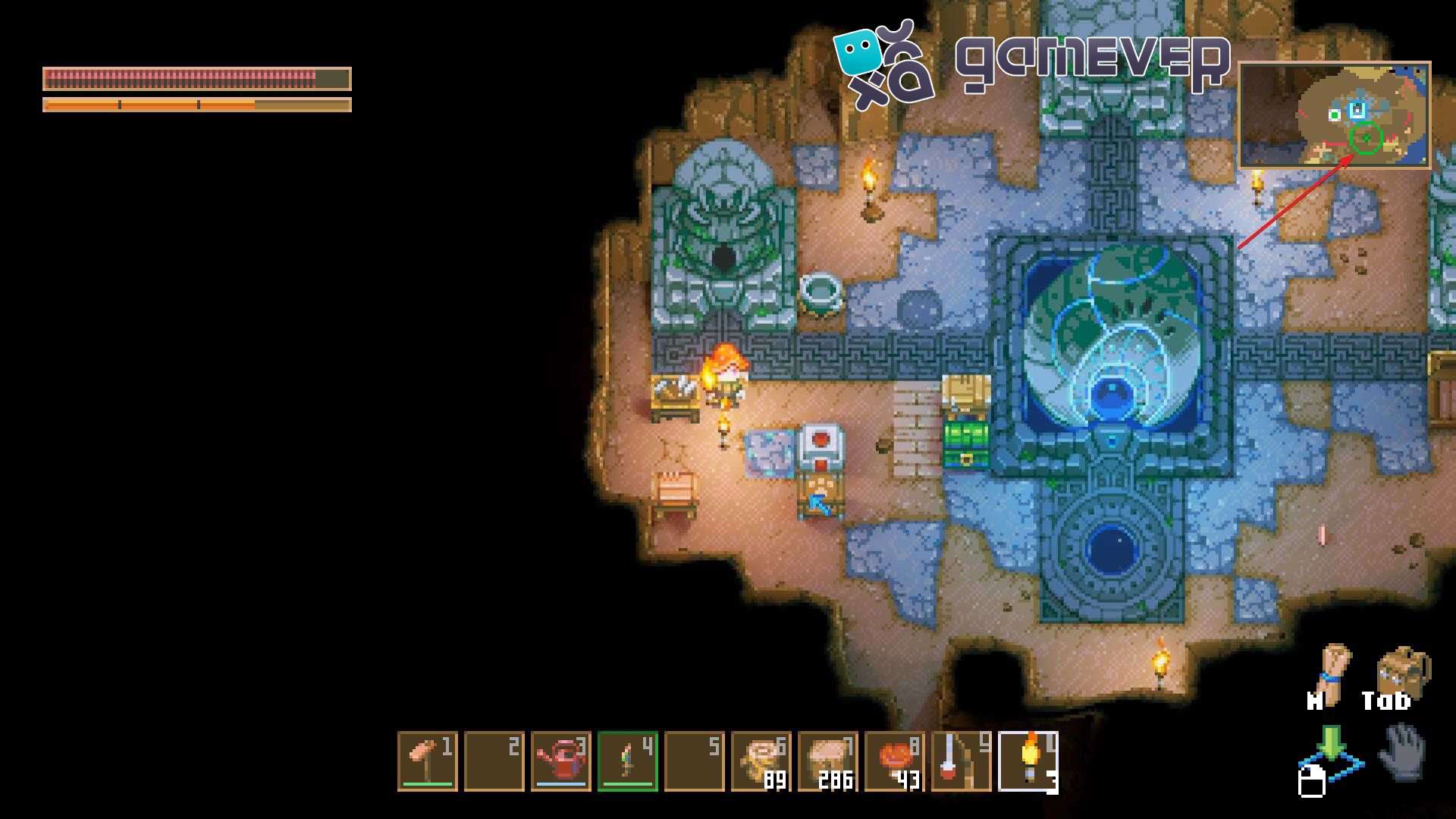 Observa el mini-mapa para una navegación rápida en Core Keeper 1.0