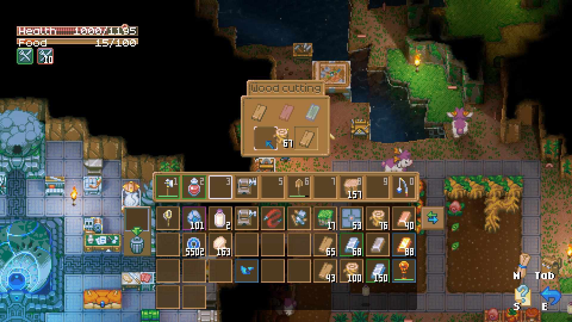 Lade Holz in die Tischsäge in Core Keeper 1.0