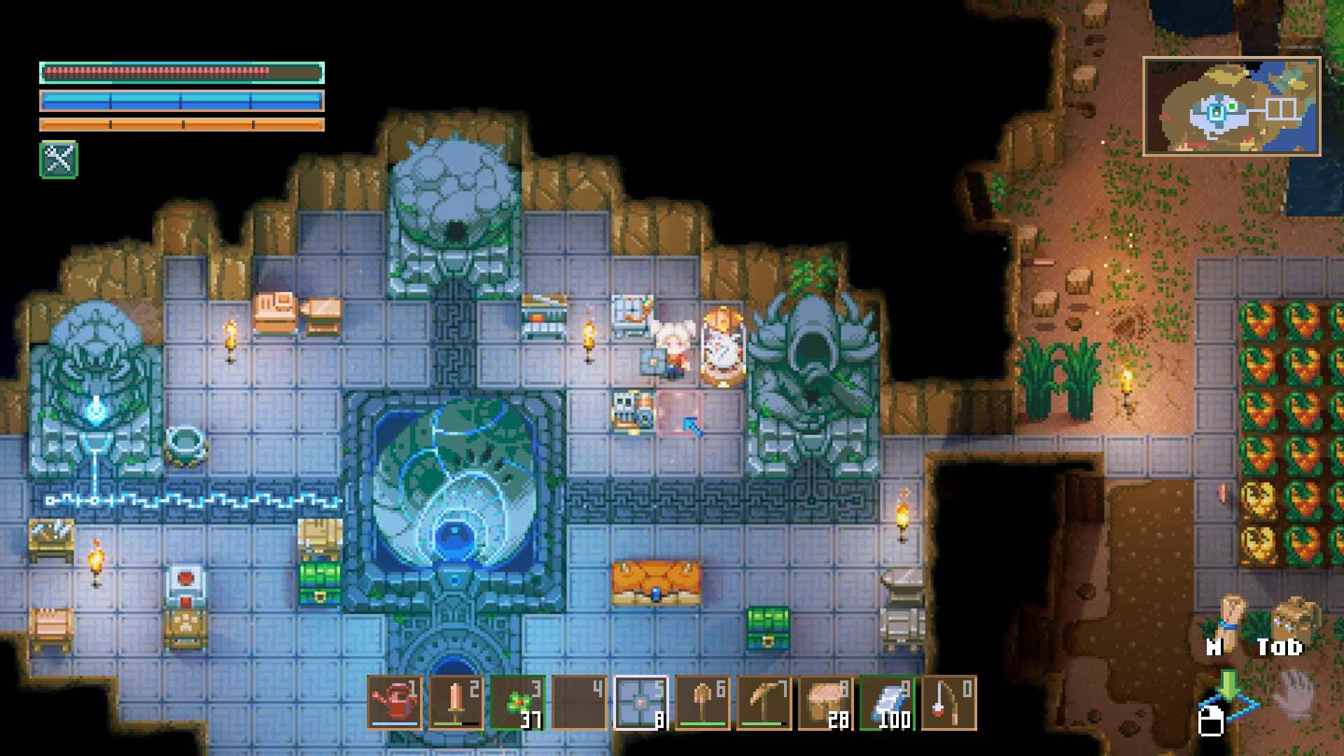 Baue einen Generator und verbinde Kabel, um den Brutkasten in Core Keeper 1.0 mit Strom zu versorgen
