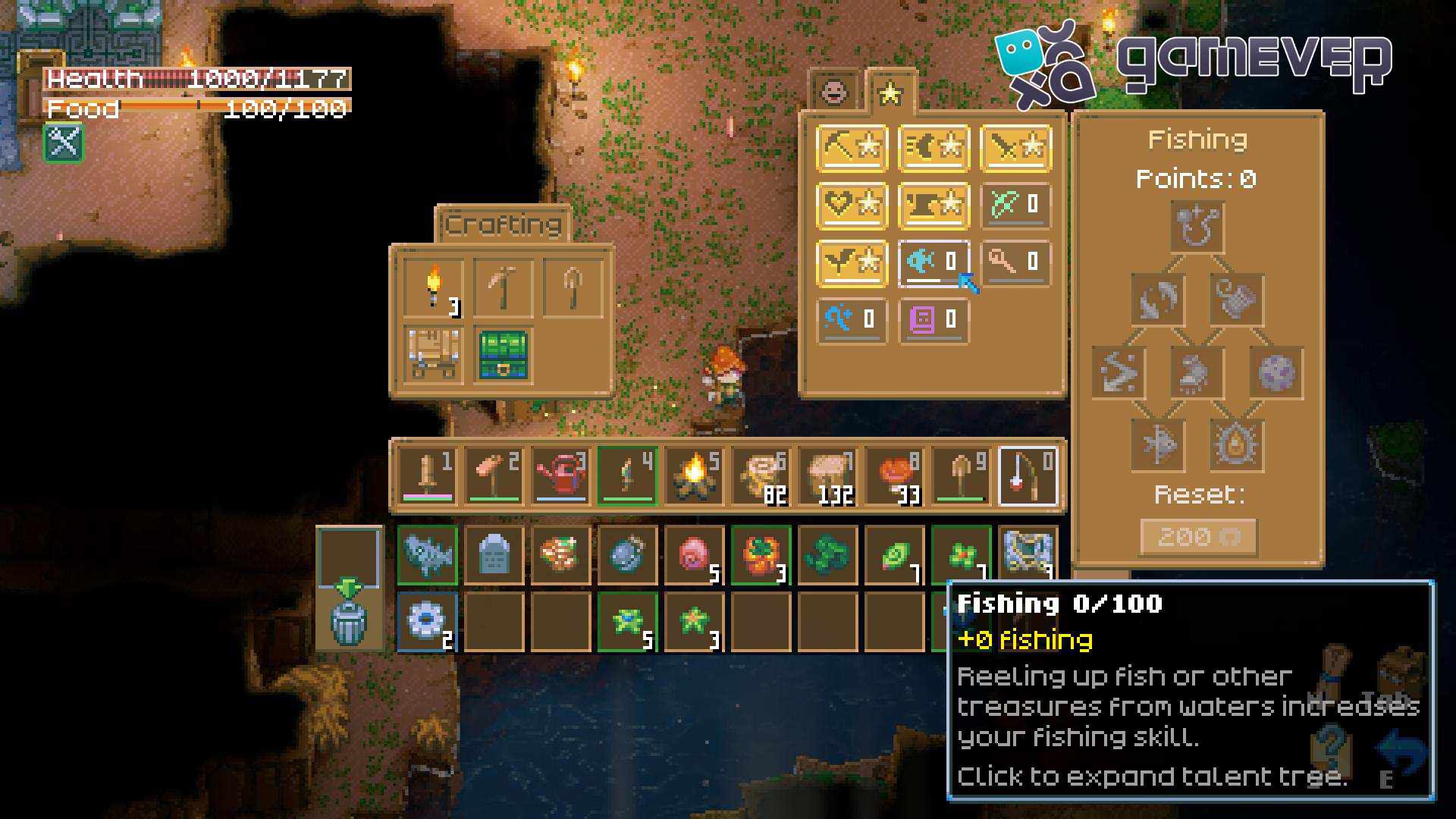 Sube de nivel tus habilidades de pesca en Core Keeper 1.0 para obtener recompensas épicas