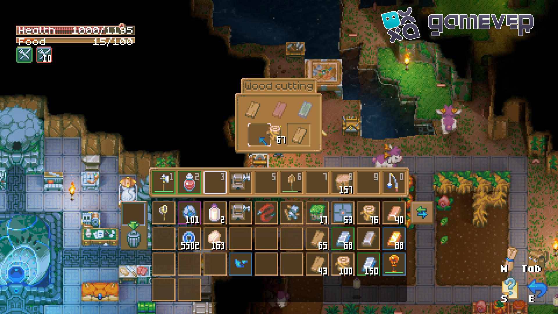 Carga madera en la Sierra de Mesa en Core Keeper 1.0