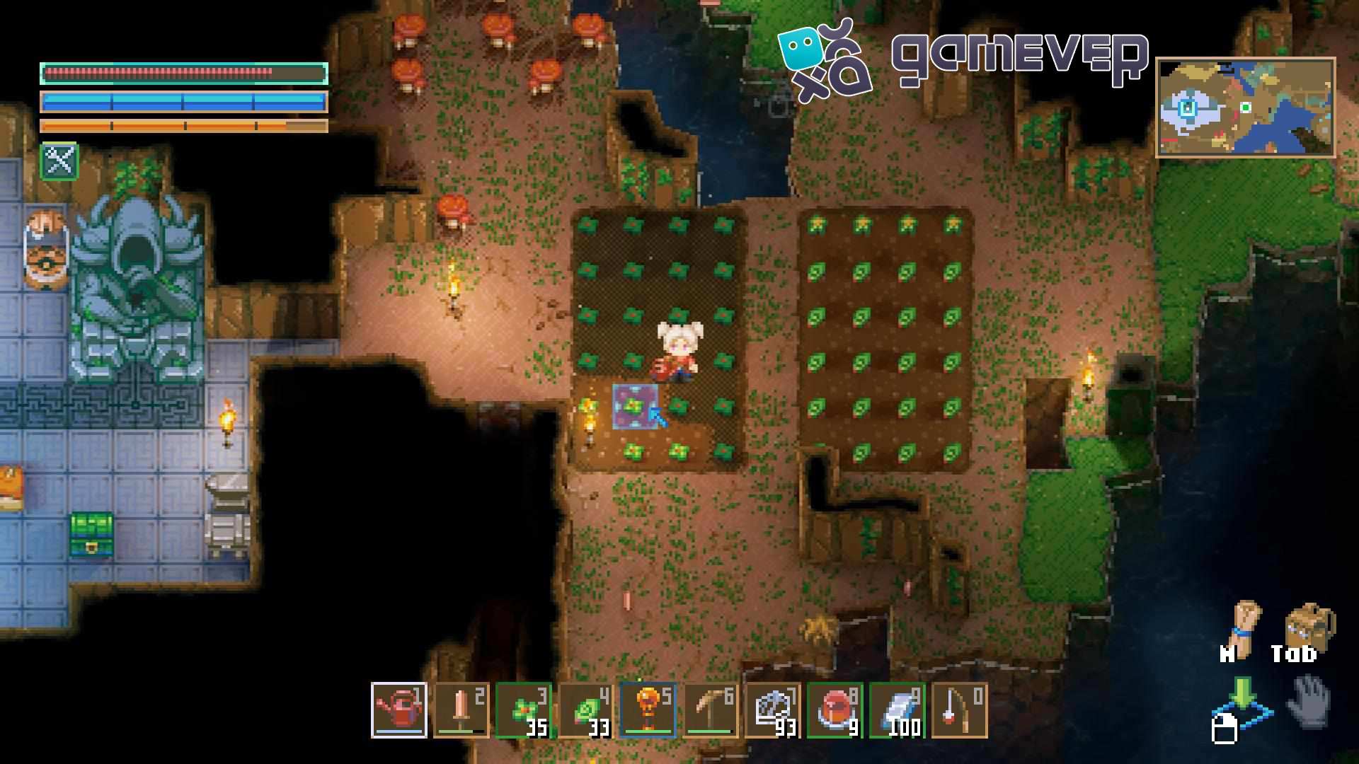 Riega tus cultivos en Core Keeper 1.0