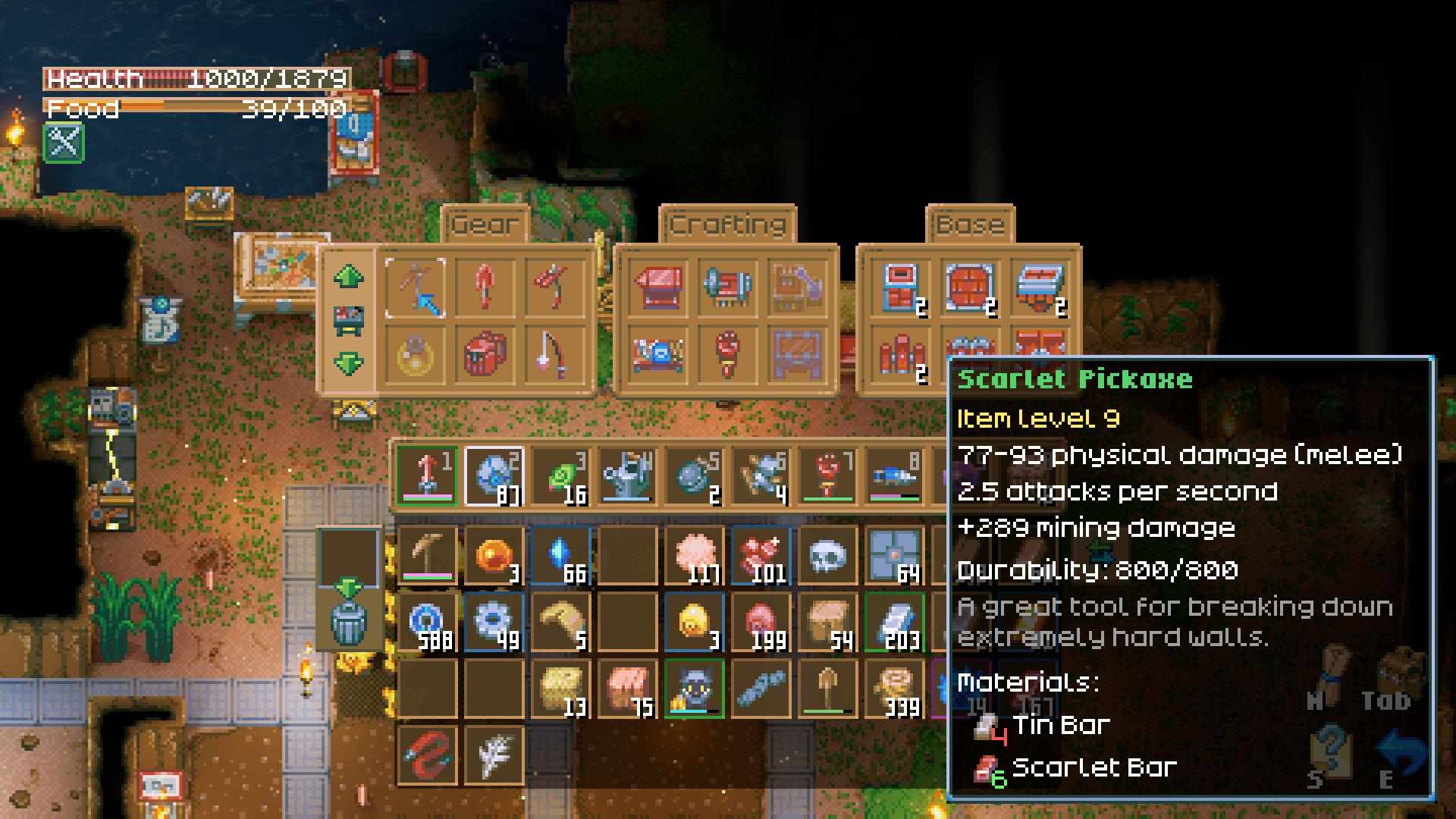 Statte dich mit einer Spitzhacke höherer Qualität aus, um mehr Gold in Core Keeper 1.0 zu finden