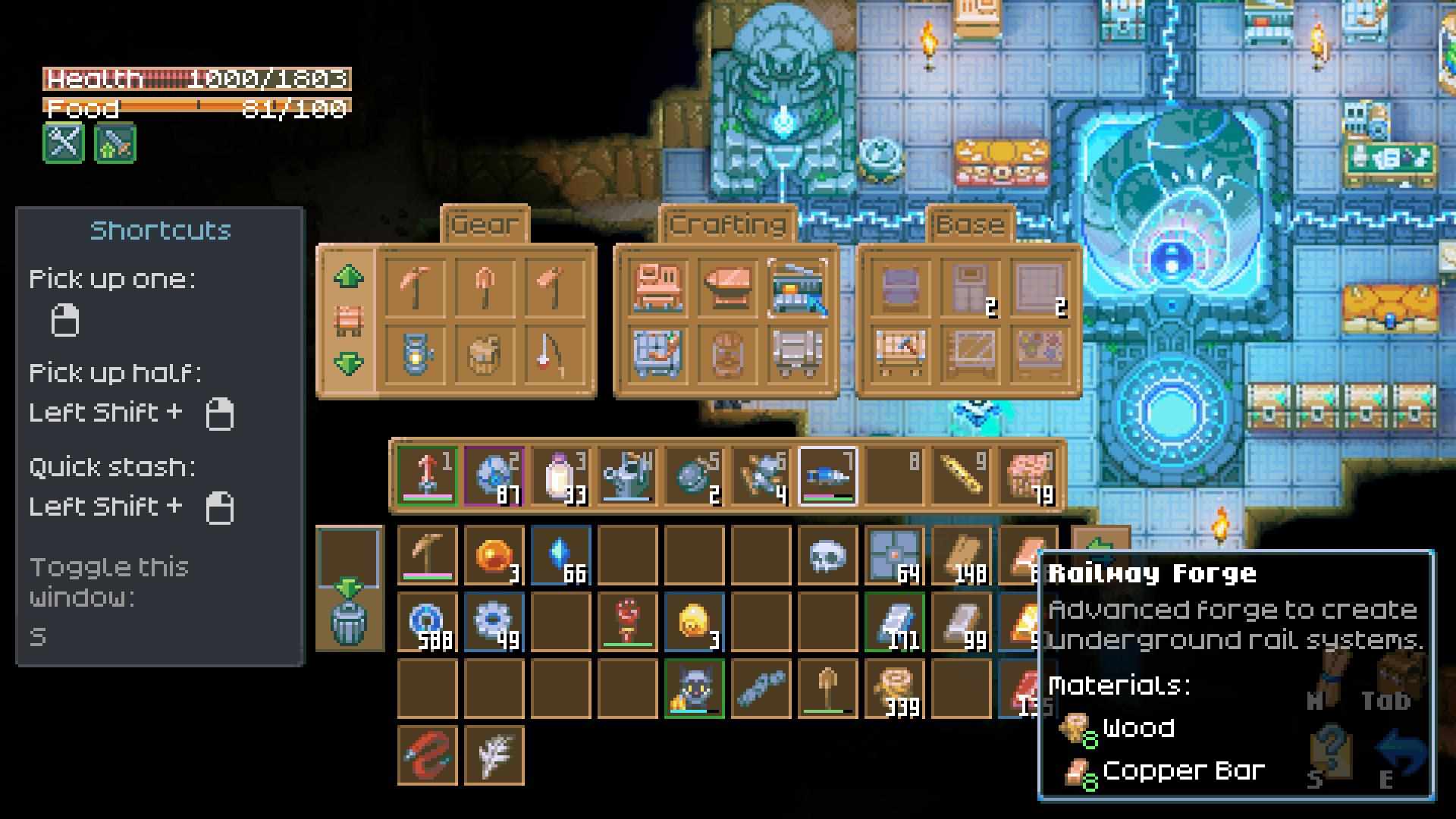 Beginne damit, deine Gleis-Schmiede in Core Keeper 1.0 zu bauen