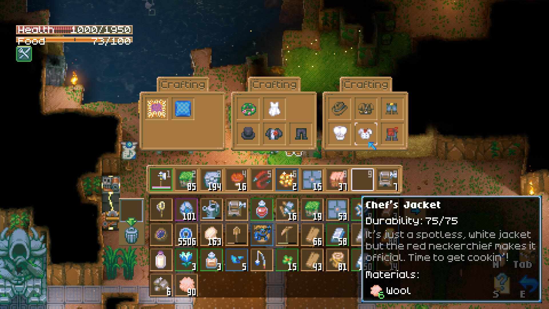 Stelle Koch-Outfits mit Wolle in Core Keeper 1.0 her