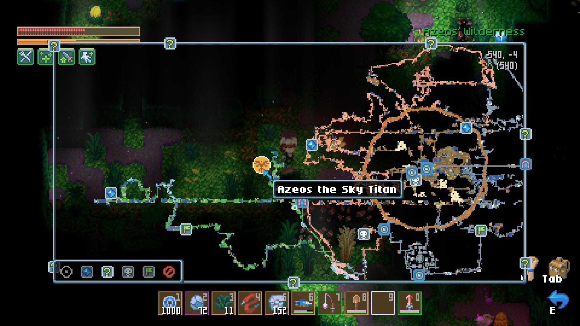 Finde die Arena für Azeos den Himmelstitan in Core Keeper 1.0