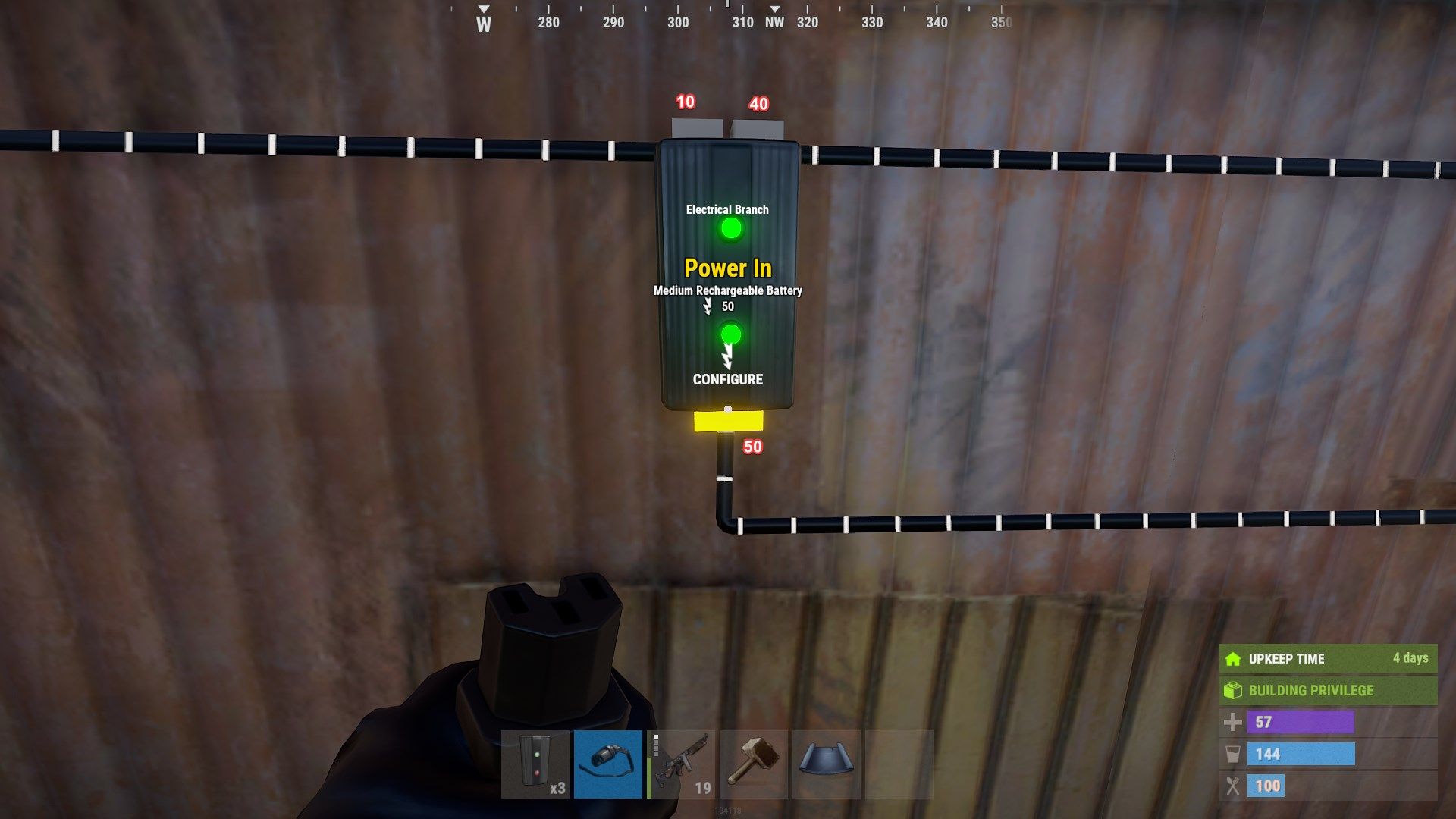 Stelle sicher, dass Deine Geräte genug Strom erhalten in Rust