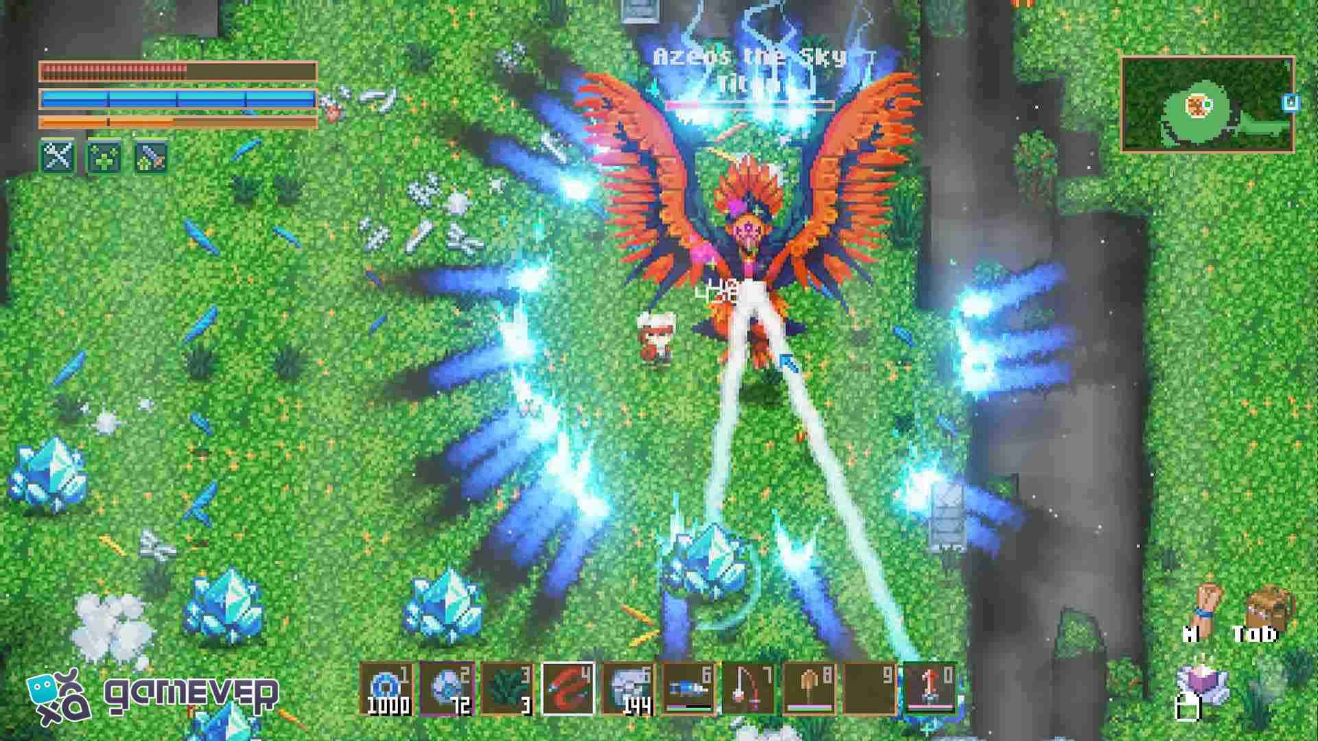 Prepara tu armadura de Escarlata y tu cuchillo para la pelea contra Azeos en Core Keeper 1.0.