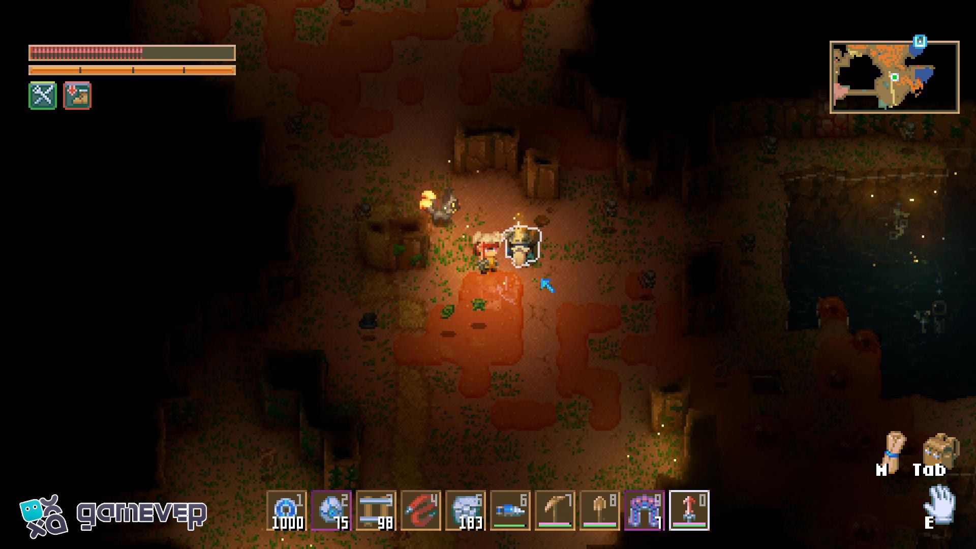 Vende partes de chatarra al Comerciante Barbudo en Core Keeper 1.0.