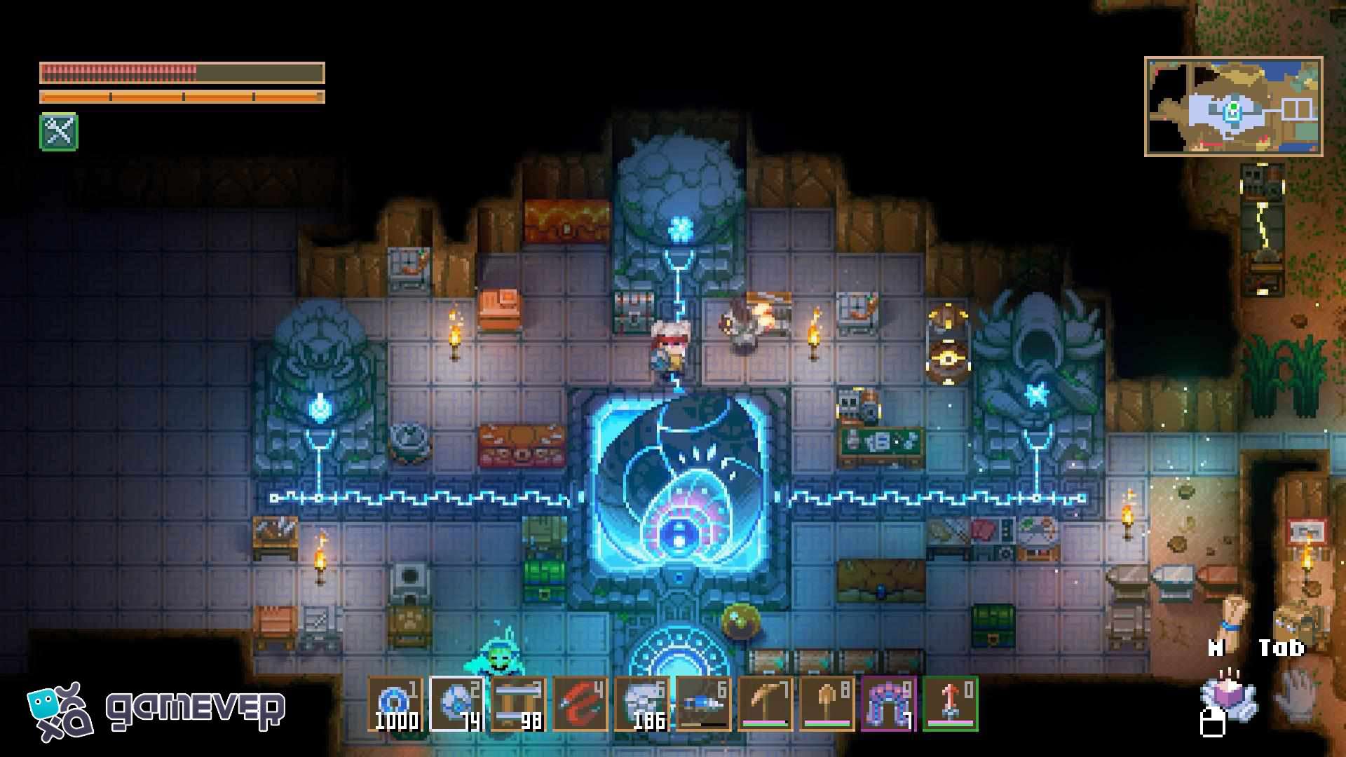 Desbloquea nuevos biomas después de derrotar a los tres primeros jefes en Core Keeper 1.0.