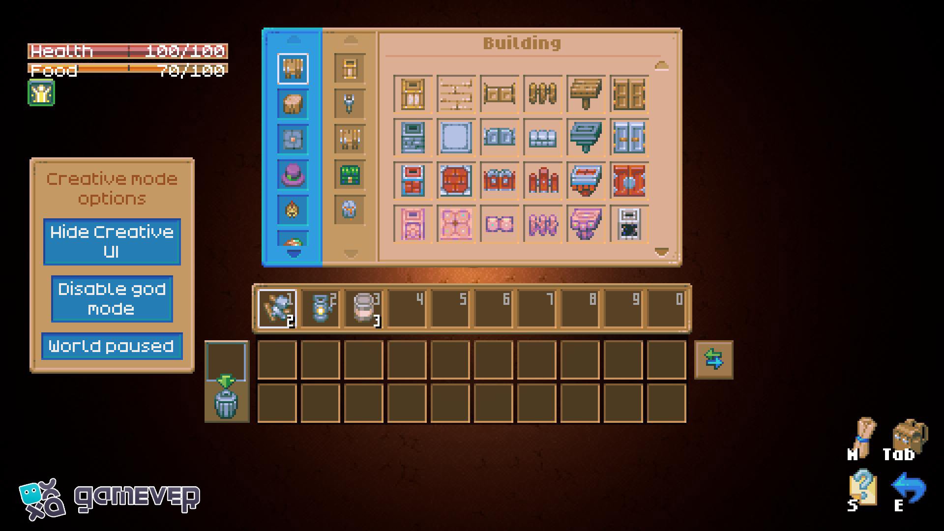 Accede a la interfaz de Modo Creativo para encontrar todos los objetos en Core Keeper 1.0