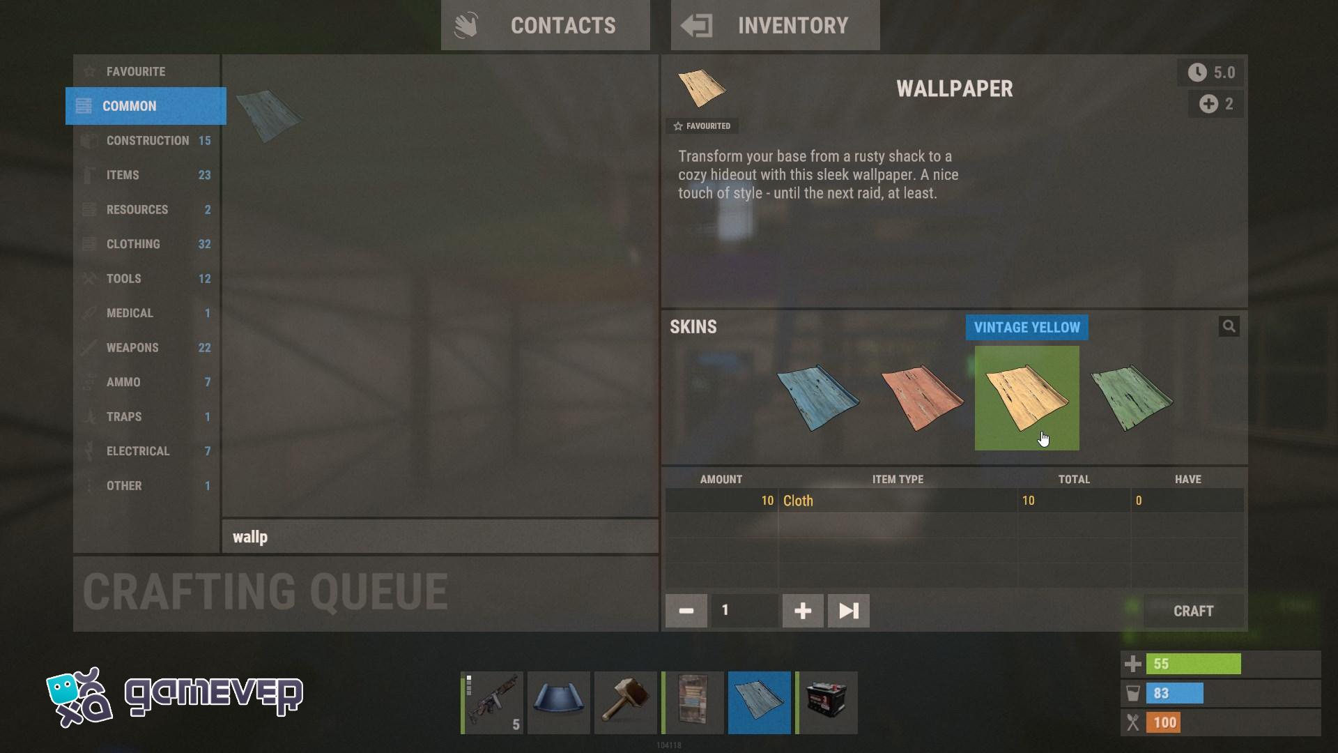 Aplica papeles pintados coloridos a tus paredes en la actualización de Rust
