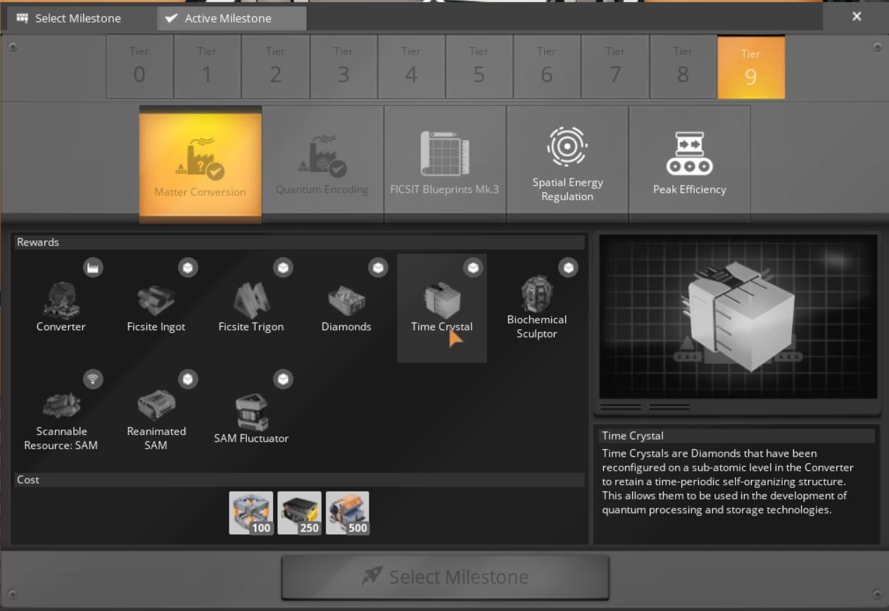 Schalte Tier 9 Technologien mit Zeitkristallen in Satisfactory Release 1.0 frei