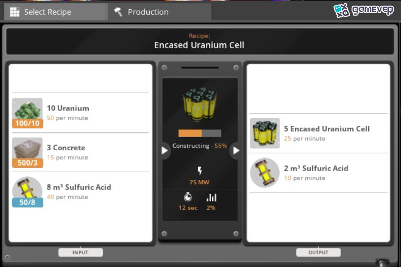 Organiza Mezcladores para la producción de Celdas de Uranio Reforzadas en Satisfactory Versión 1.0