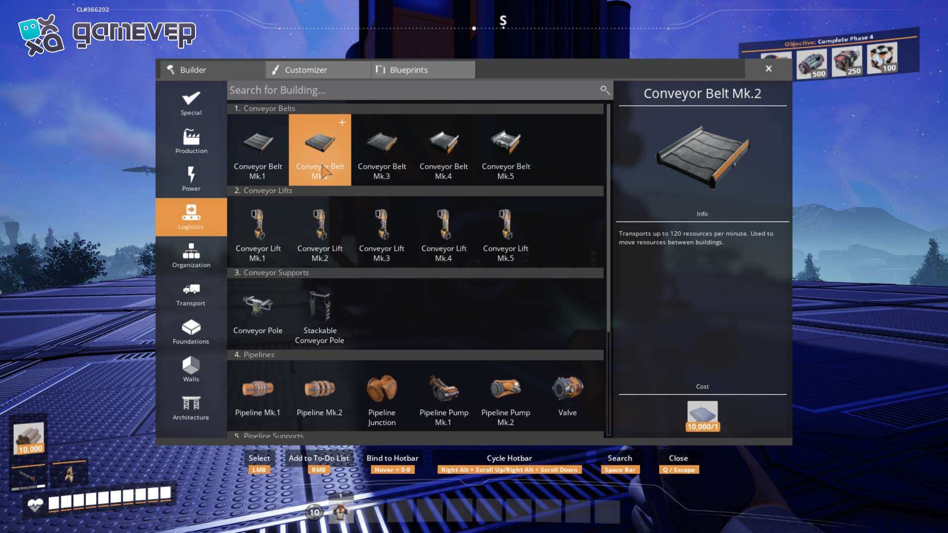 Asegúrate de que estás utilizando cintas transportadoras de Nivel 2 en Satisfactory Versión 1.0