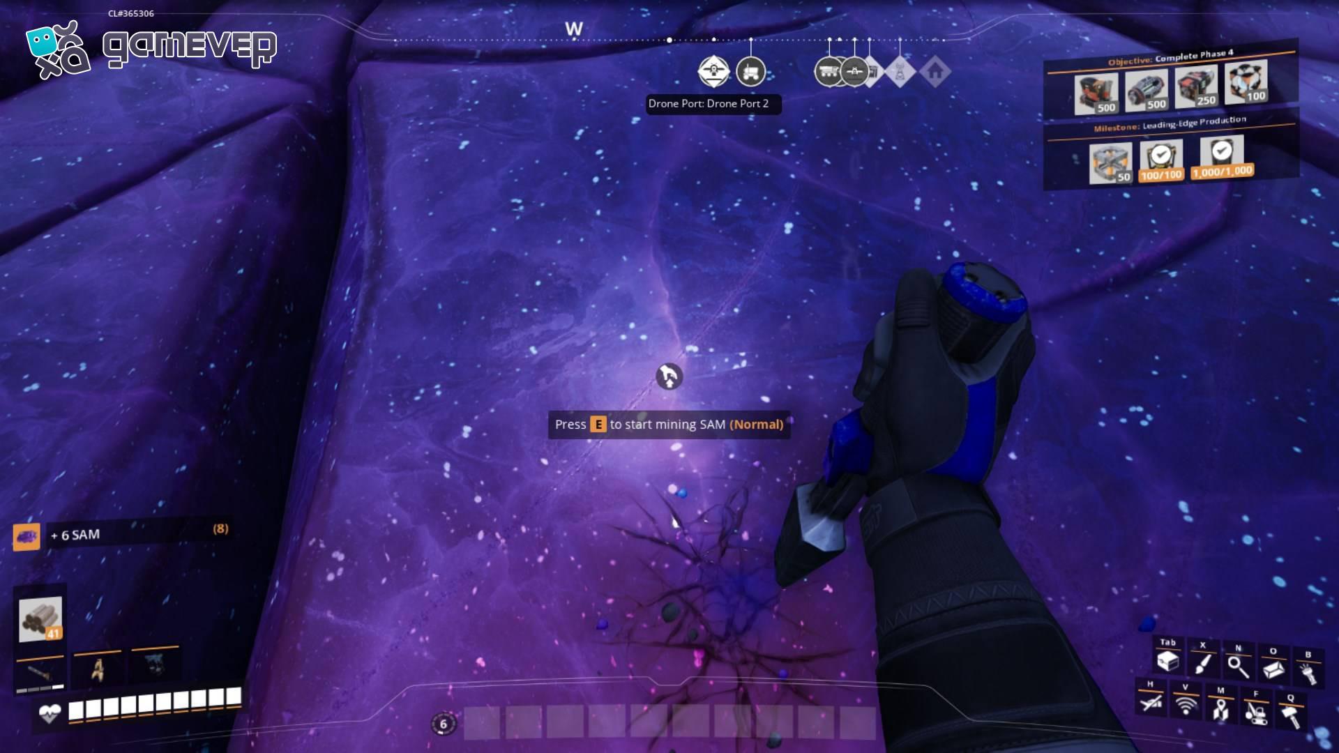 Presiona E para extraer Mineral de SAM manualmente en Satisfactory 1.0