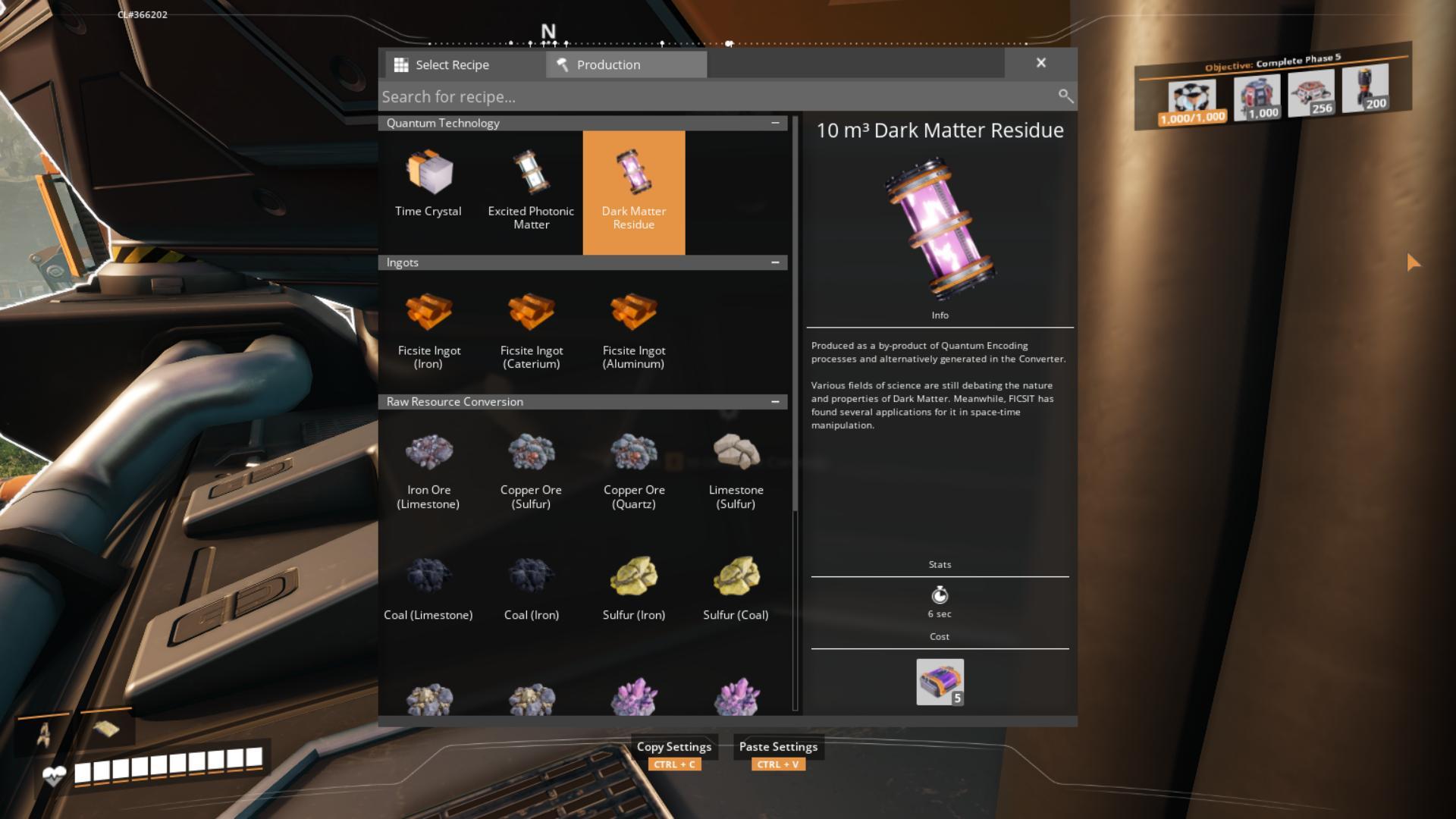 Verwende reanimierten SAM, um Dunkle-Materie-Überrest effizient in Satisfactory Release 1.0 zu erzeugen.