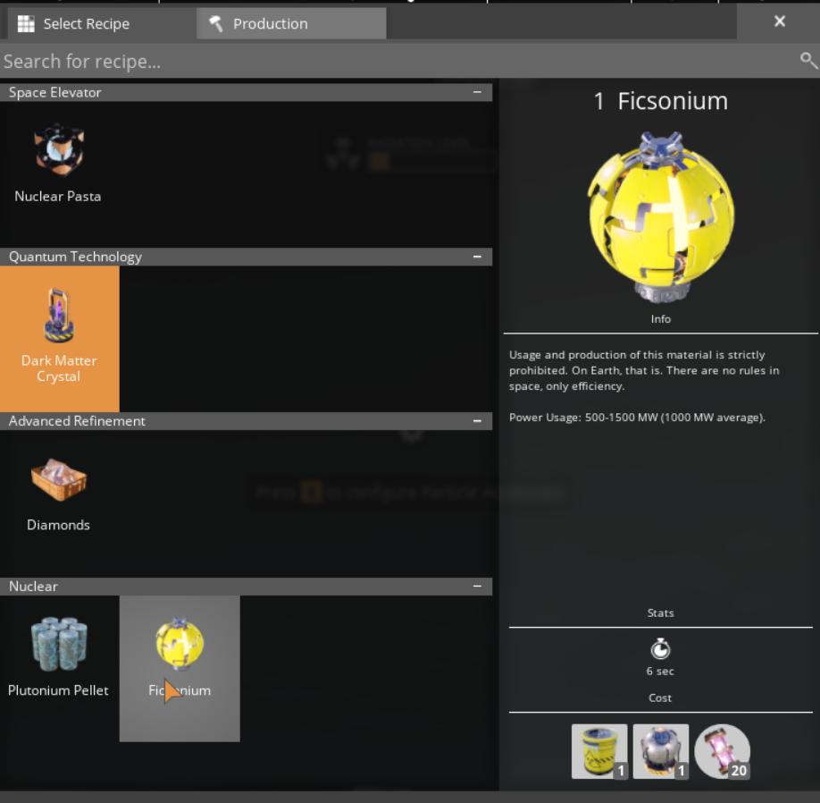 Produziere Singularitätszellen aus Dunkle-Materie-Überrest für fortschrittliches Crafting in Satisfactory Release 1.0.