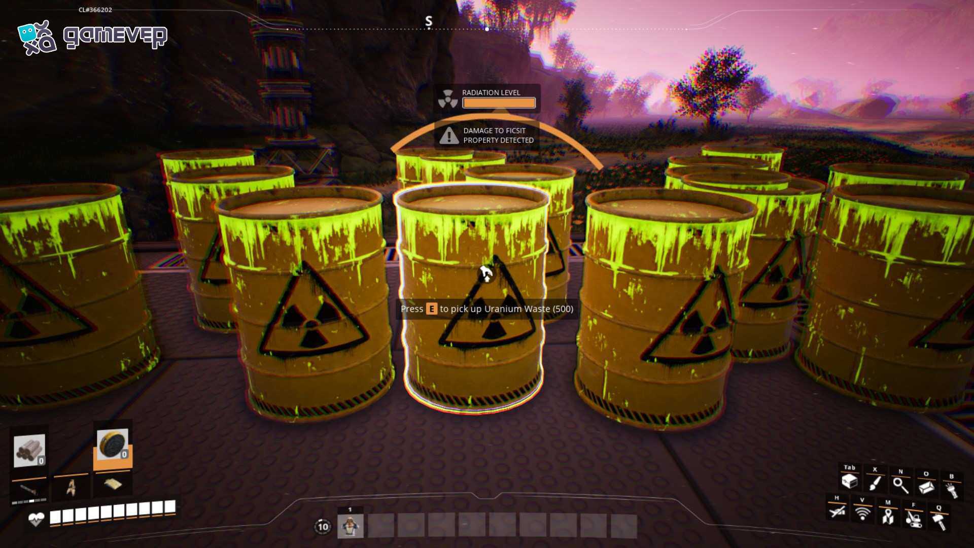 Fábrica con Residuos Nucleares en la versión 1.0 de Satisfactory