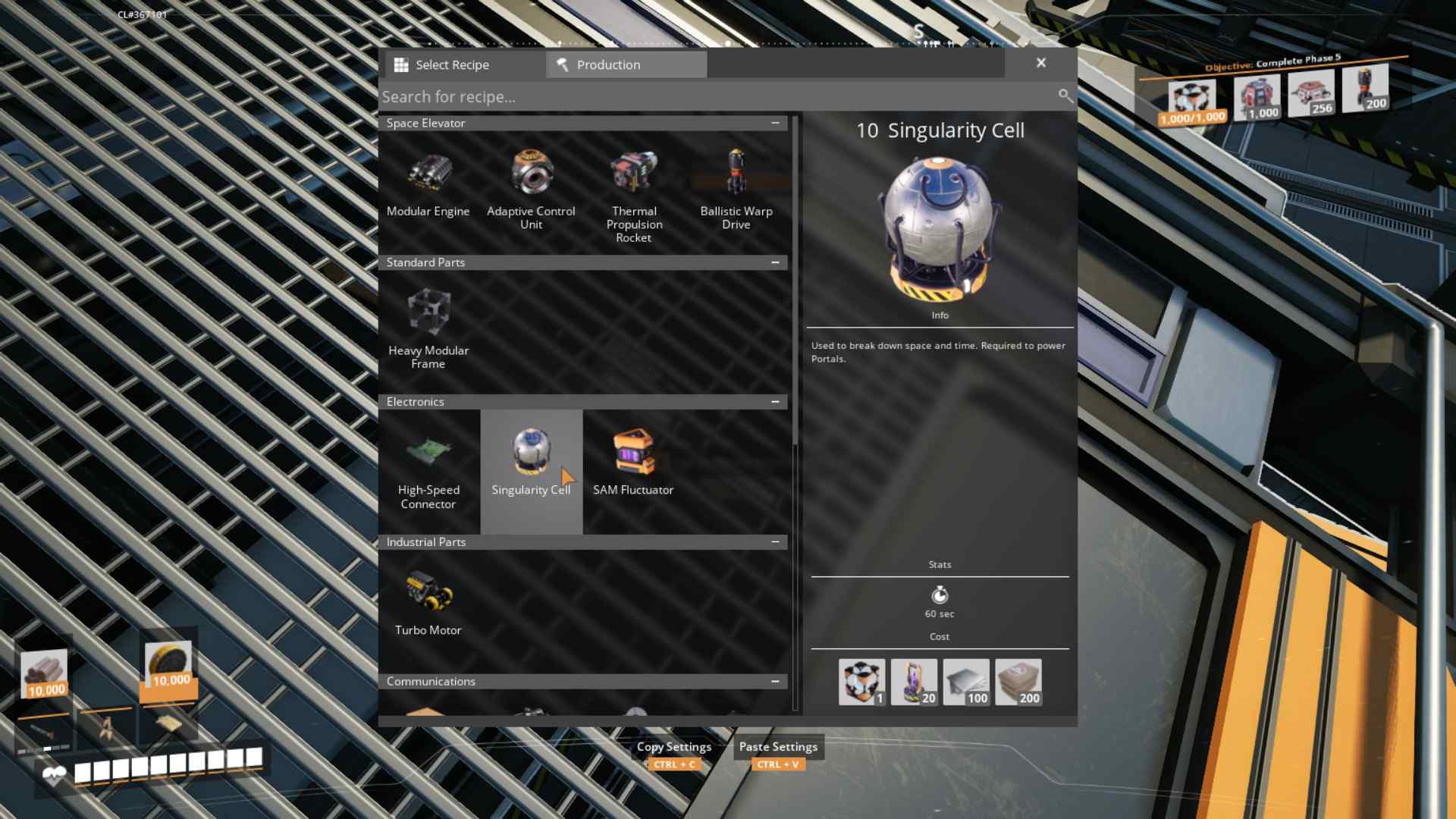 Sammle Singularitätszellen, um Ficsonium in Satisfactory Version 1.0 herzustellen