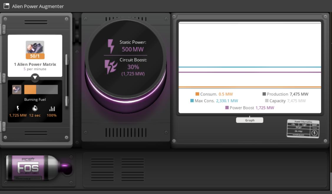 Sieh, wie viel Energie Du mit Energieverstärkern in Satisfactory Version 1.0 erzeugen kannst
