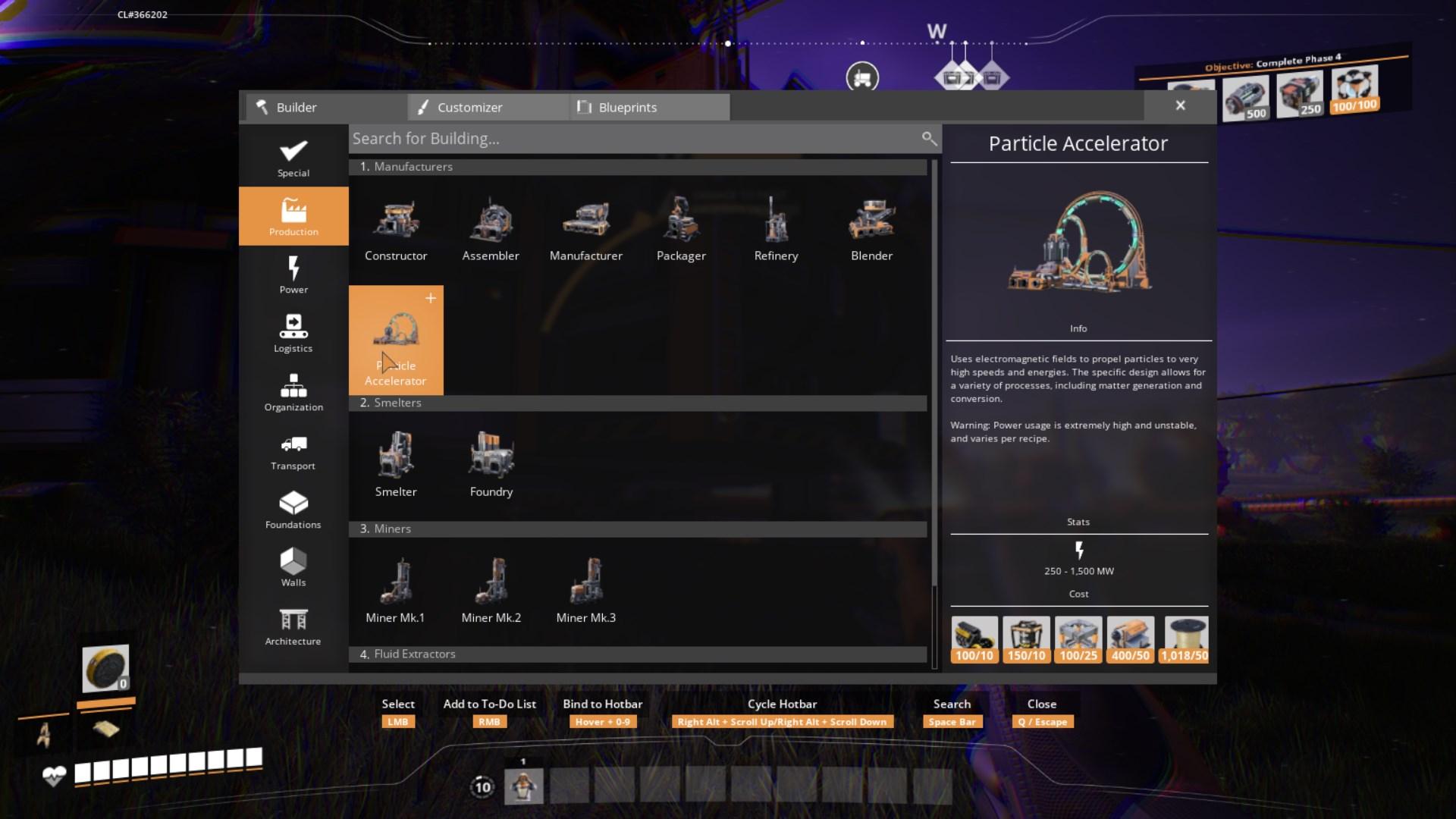 Zbierz wszystkie wymagane zasoby przed zbudowaniem akceleratora cząstek w Satisfactory Release 1.0.