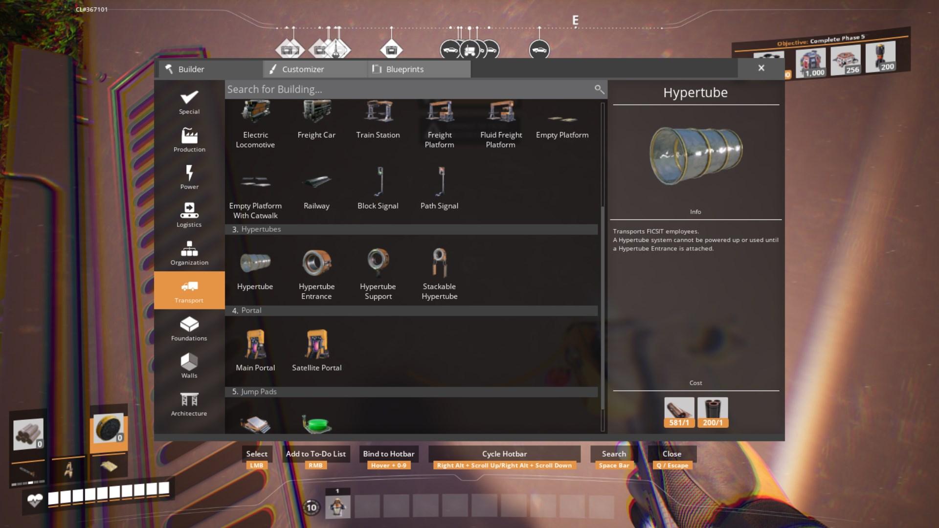 Zbierz materiały, takie jak wejścia i podpory Hypertube w Satisfactory wersji 1.0