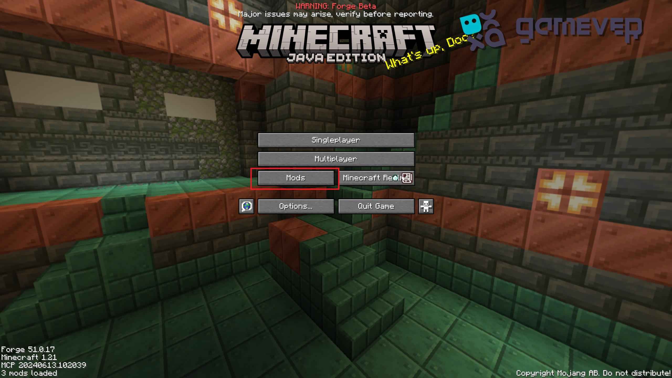 Minecraft Anfangsmenü