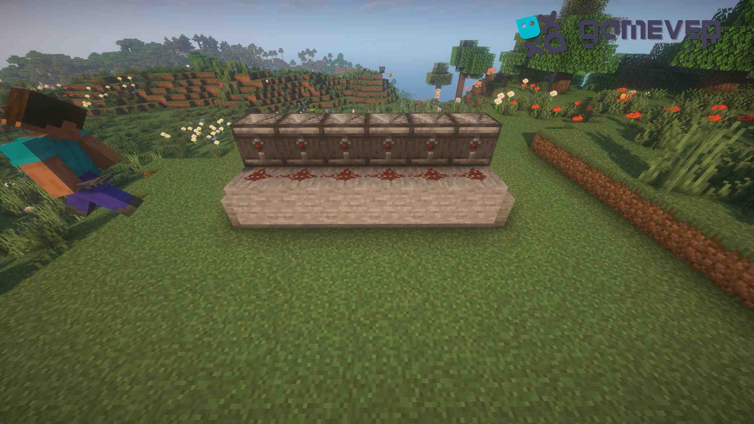 Redstone-Verkabelung für die Pistons und den Beobachter