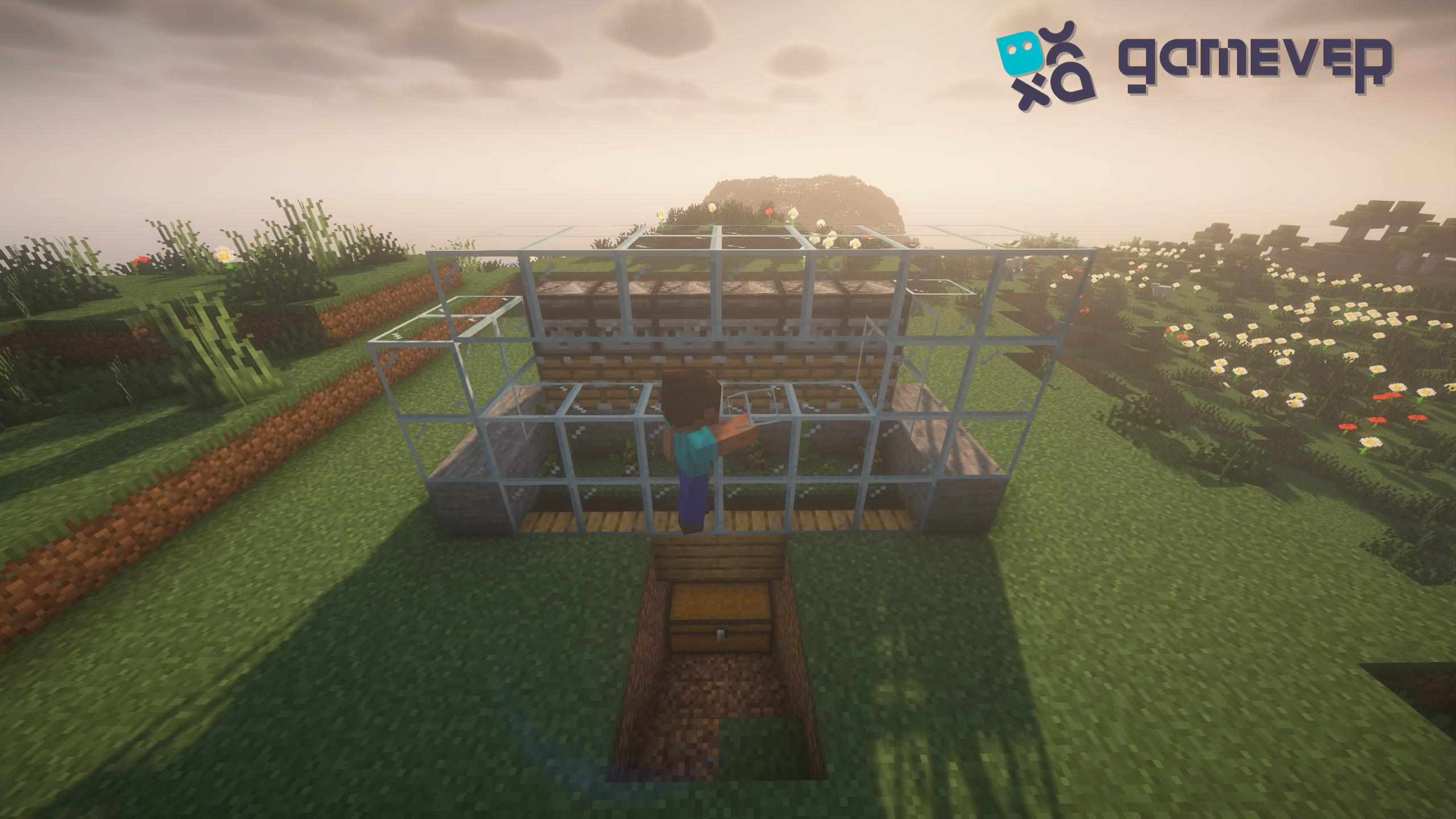 Die Farm mit Glas abdecken