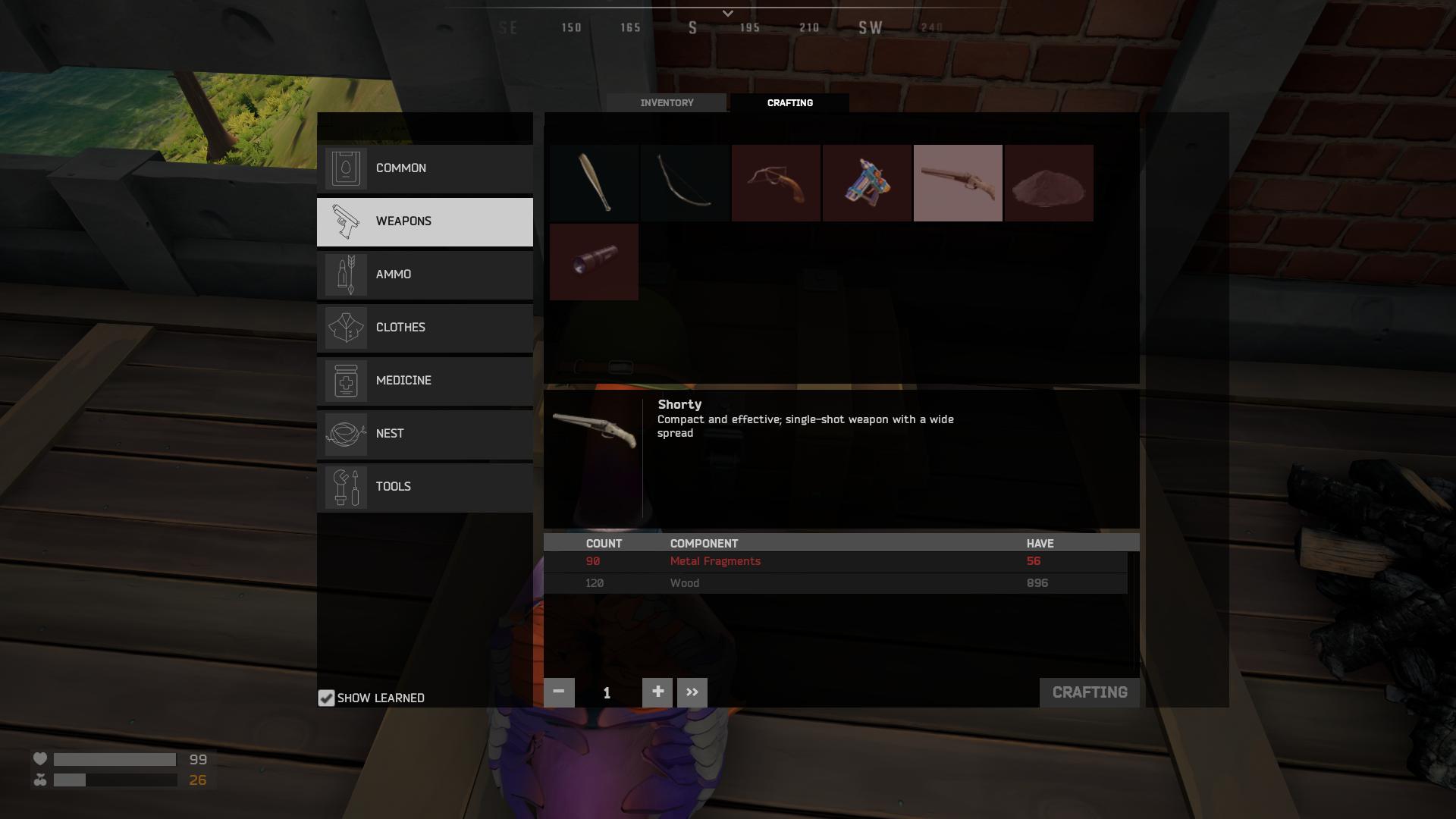 Craft weapons at your workbench in Duckside