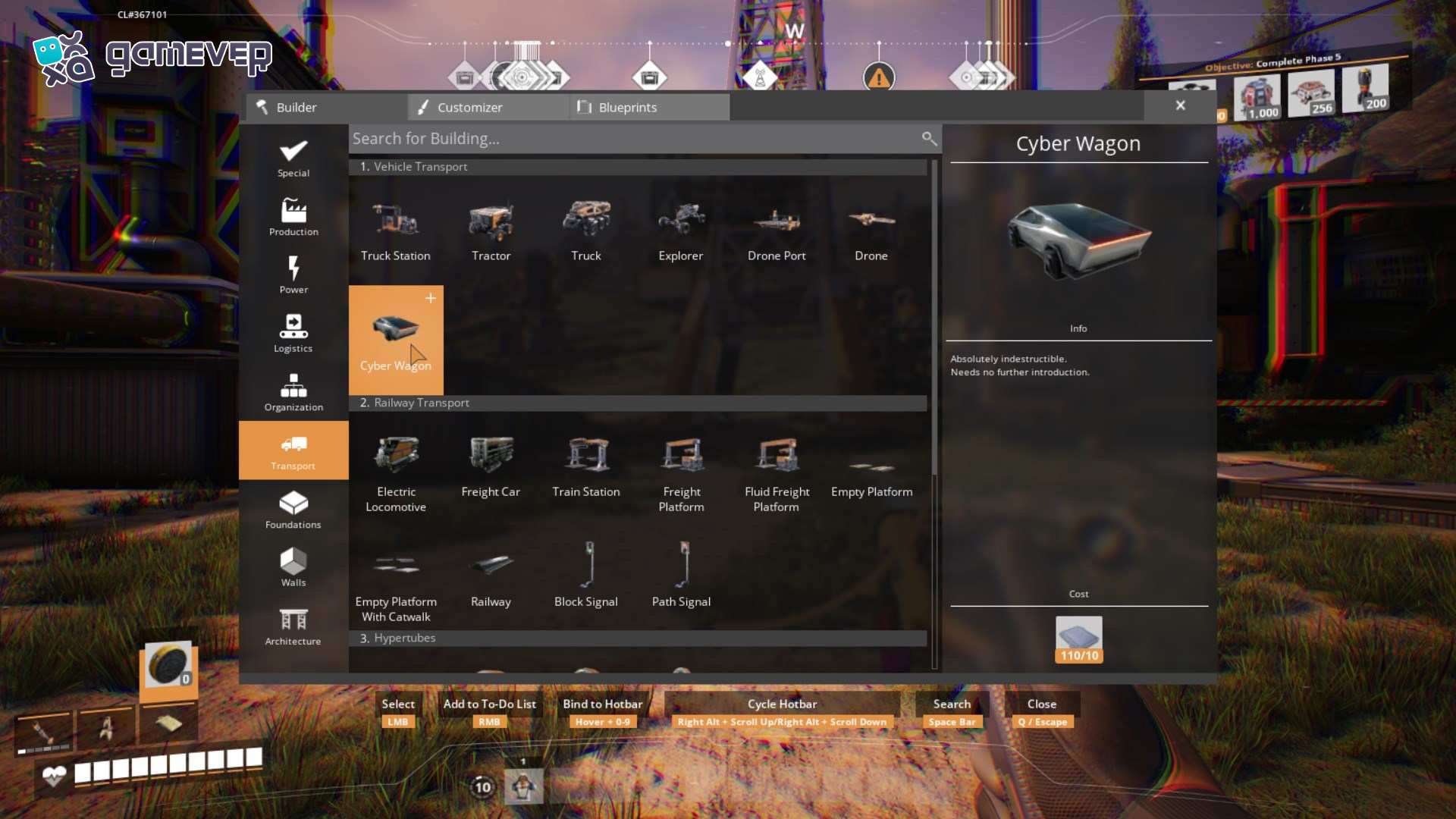 Fabrica un Cyber Wagon por 10 Placas de Hierro en Satisfactory 1.0