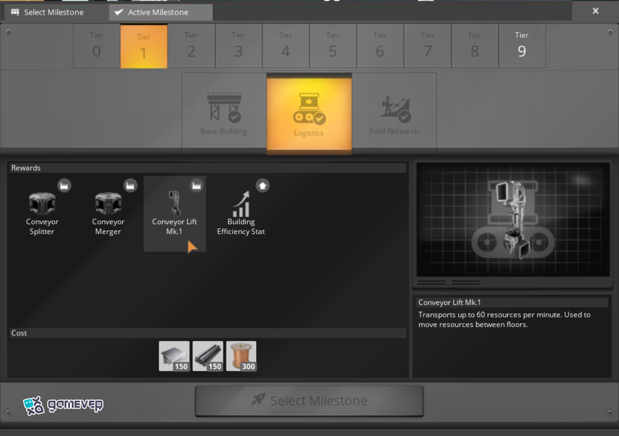 Desbloquea los 6 tipos de Elevadores de Cintas Transportadoras en Satisfactory 1.0