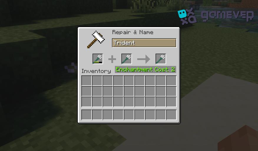 Den Dreizack mit einem Amboss reparieren