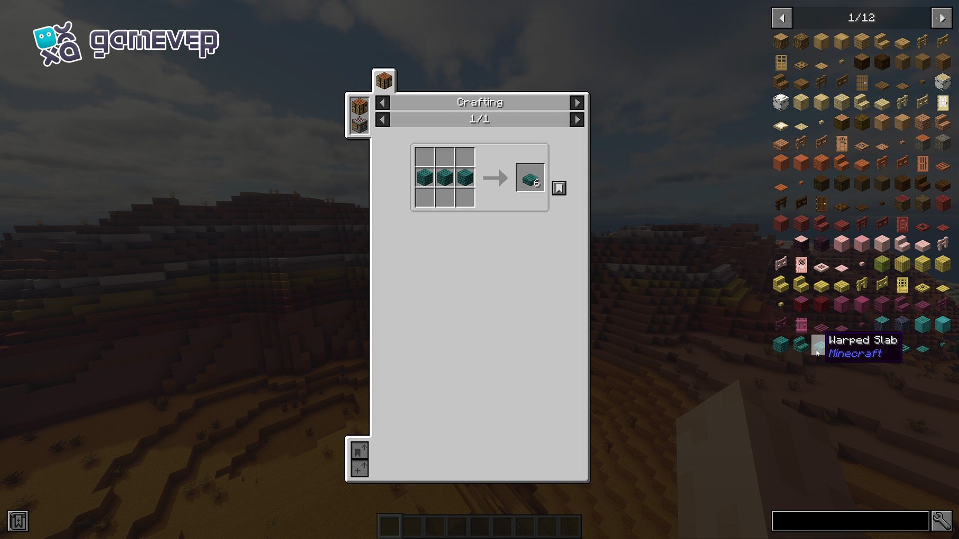 Anzeigen des Rezepts zum Erstellen eines Gegenstands in Minecraft